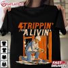 Trippin' For A Livin' Funny Skeleton Electrician T Shirt (3)