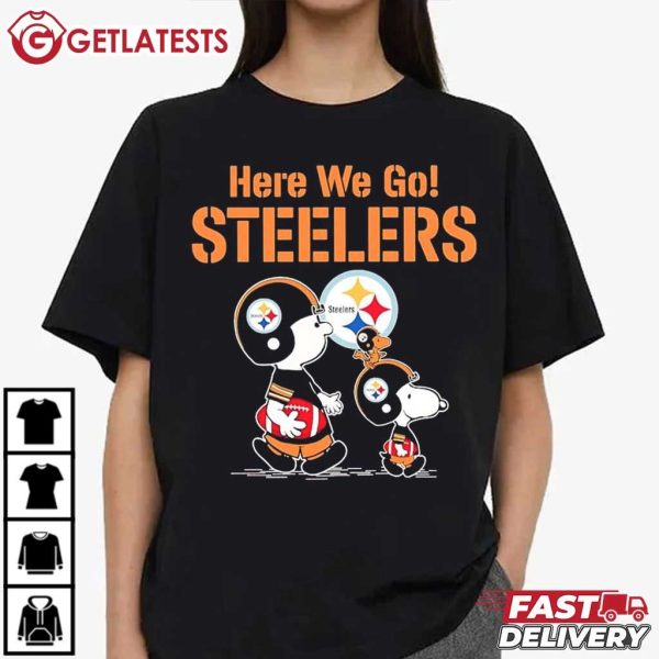 Peanuts Snoopy Here We Go Pittsburgh Steelers T Shirt (4)