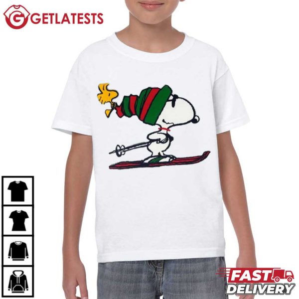 Snoopy and Woodstock Ski Christmas T Shirt (4)