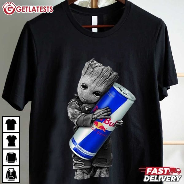 Baby Groot Hug Red Bull T Shirt (2)