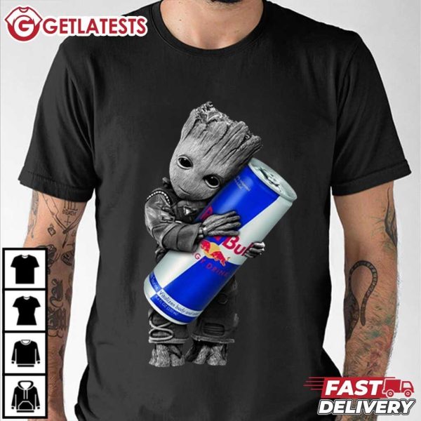 Baby Groot Hug Red Bull T Shirt (3)