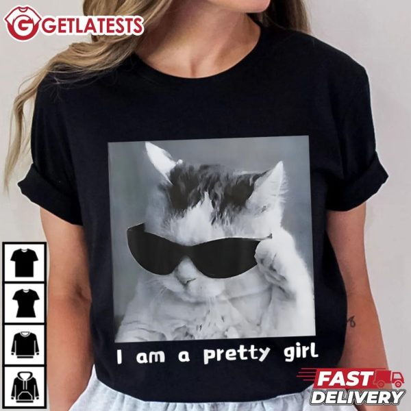 Cool Cat I'm A Pretty Girl Funny Meme T Shirt (1)