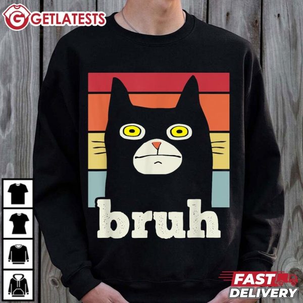 Black Cat Bruh Funny Cat Meme T Shirt (2)