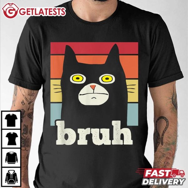 Black Cat Bruh Funny Cat Meme T Shirt (3)