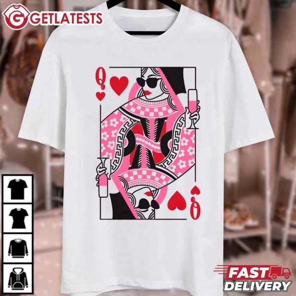 Queen Of Hearts Card Valentines Day T Shirt (2)