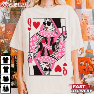 Queen Of Hearts Card Valentines Day T Shirt (3)