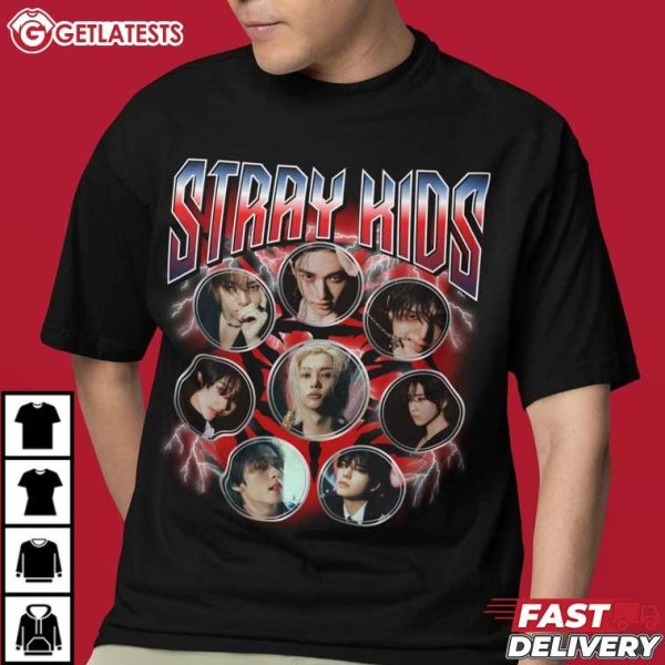 Stray Kids ATE Red Bootleg Style Kpop Music T Shirt (4)