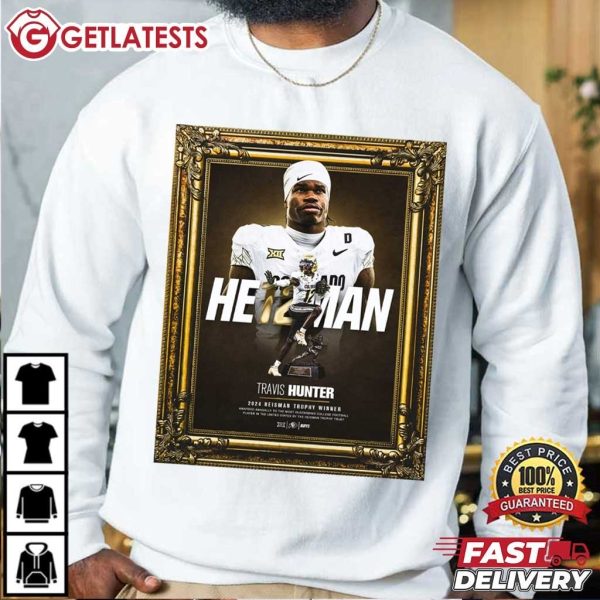 Travis Hunter 2024 Heisman Trophy Winner Football T Shirt (1)