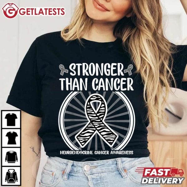 Stronger Than Cancer Neuroendocrine Awareness Zebra T Shirt (1)