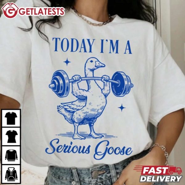 Today I'm A Serious Goose Funny Gym Fitness T Shirt (1)