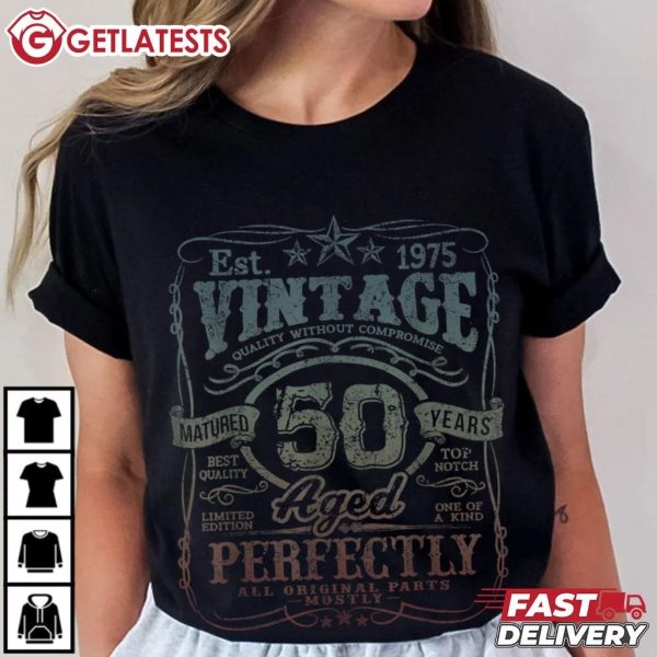 Vintage 1975 Limited Edition 50 year old 50th Birthday T Shirt (1)