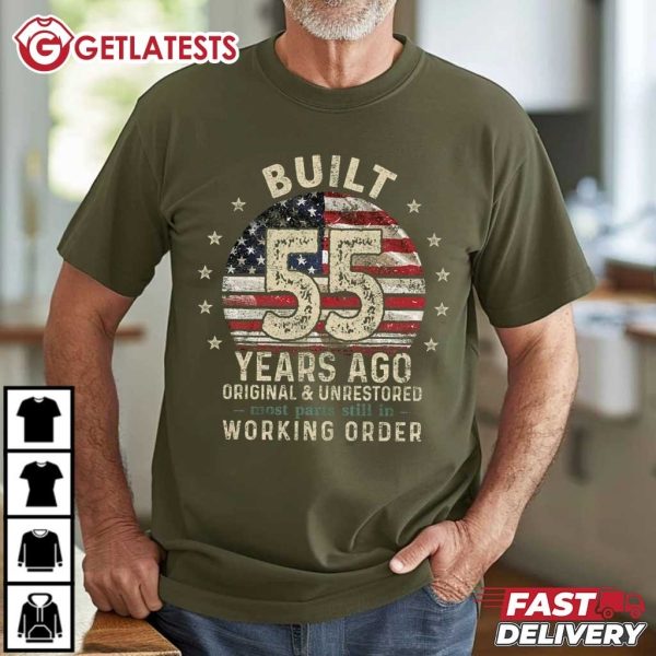 Built 55 Years Ago Vintage 55th Birthday Gift T Shirt (4)