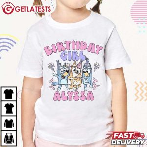 Bluey Birthday Girl Cartoon Custom Name T Shirt (4)