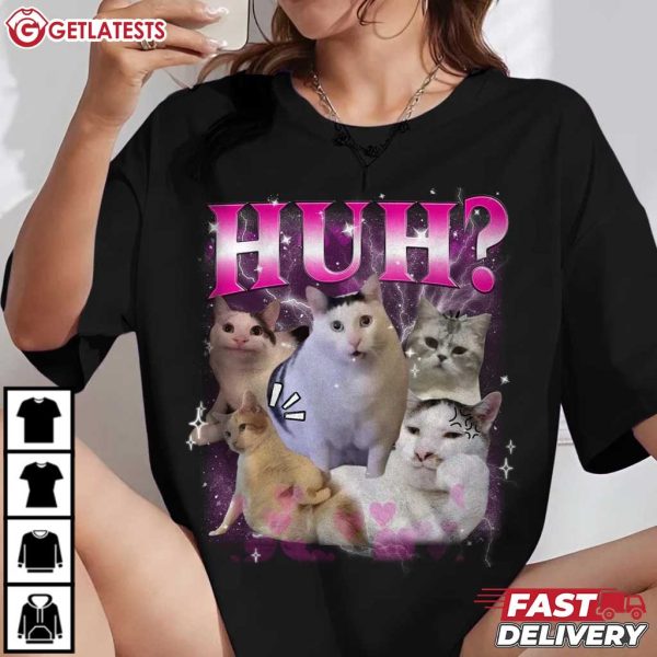 Cat Huh Funny Cat Meme Bootleg T Shirt