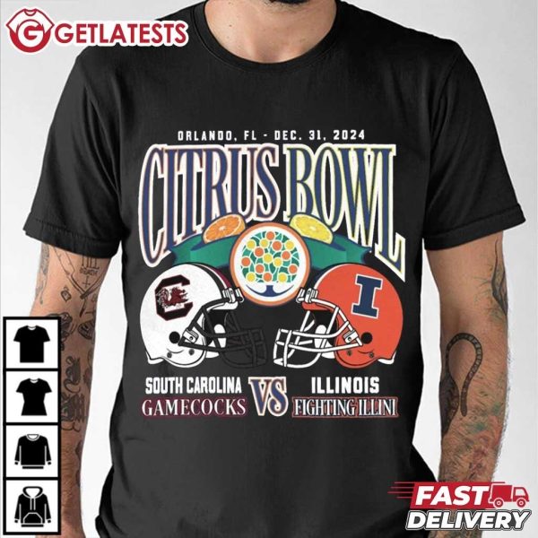 Citrus Bowl South Carolina Gamecocks VS Illinois Fighting Illini 2024 Football T Shirt (3)