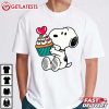 Snoopy Cupcake Happy Valentines Day T Shirt (4)