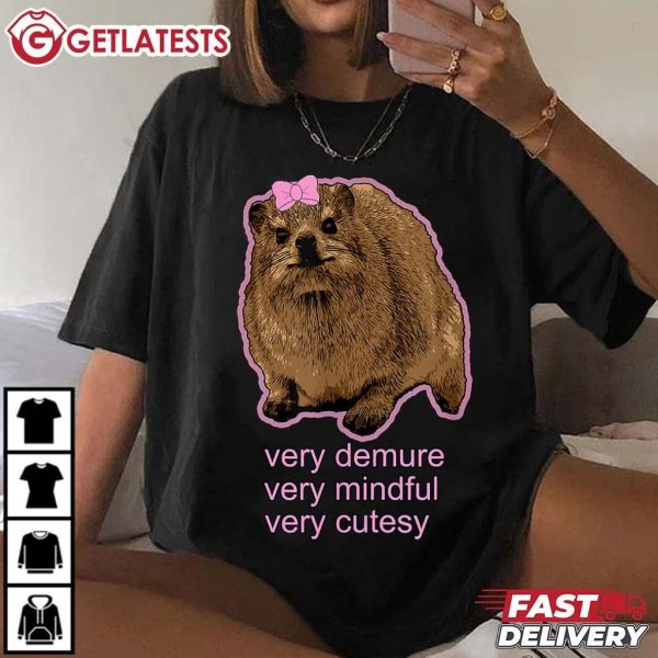 Demure Mindful And Cutesy Rock Hyrax Meme T Shirt (4)