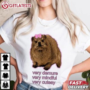 Demure Mindful And Cutesy Rock Hyrax Meme T Shirt (1)