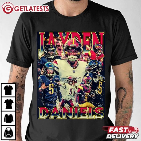 Jayden Daniels Design 90s Graphic Bootleg T Shirt (3)