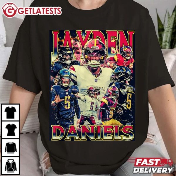 Jayden Daniels Design 90s Graphic Bootleg T Shirt (1)