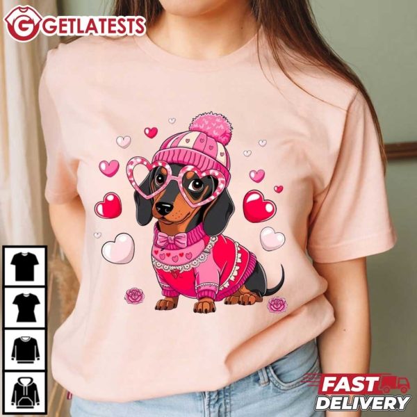 Dachshund Dog Funny Valentines Day T Shirt (4)