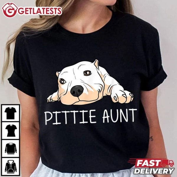 Pittie Aunt Cute Pitbull Dog Lovers T Shirt (1)