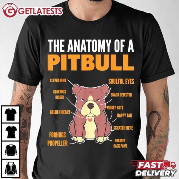 Anatomy Of A Pitbull Funny Dog Lover T Shirt (3)