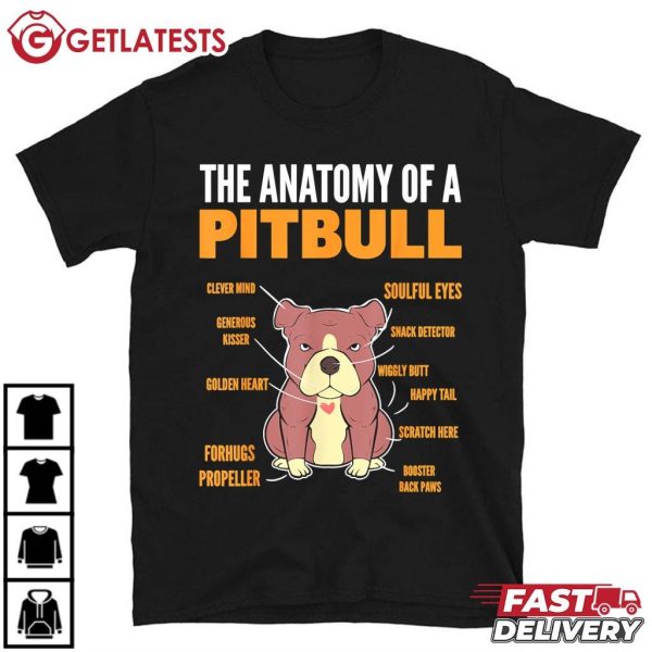 Anatomy Of A Pitbull Funny Dog Lover T Shirt (2)