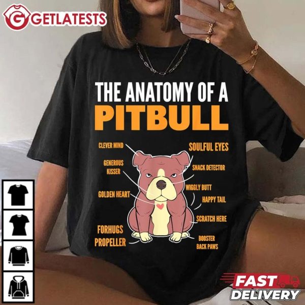 Anatomy Of A Pitbull Funny Dog Lover T Shirt (1)