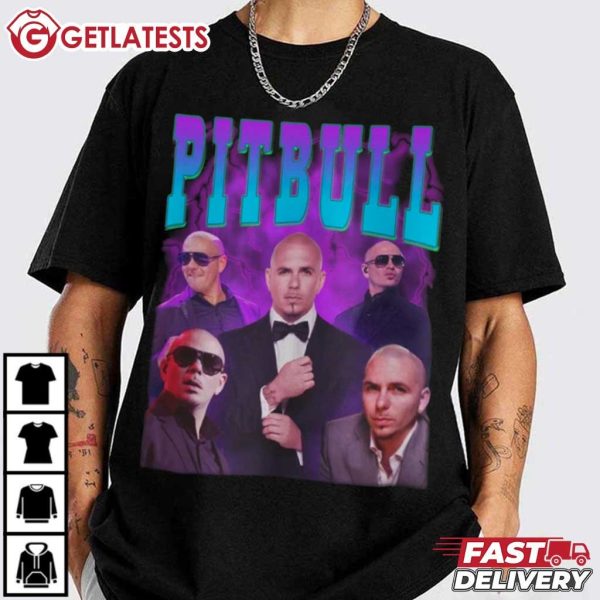 Pitbull Rapper Hip Hop Vintage Bootleg 90's Music T Shirt (3)