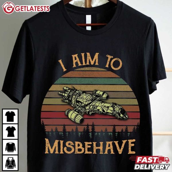 Malcolm Reynolds I Aim To Misbehave Firefly Retro T Shirt (1)