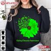 Kidney Disease Awareness Ribbon Green Sunflower Hope T Shirt (2)