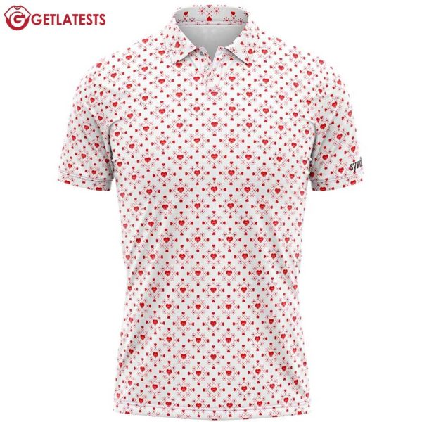 Valentines Day Four Corner Hearts Polo Shirt (1)