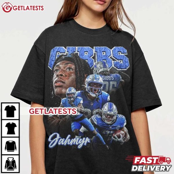 Jahmyr Gibbs Vintage Bootleg Graphic Football T Shirt (1)