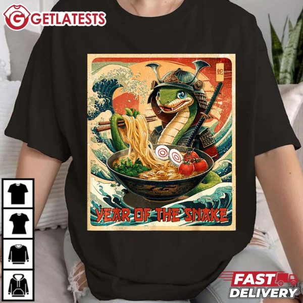 Year Of The Snake 2025 Chinese Lunar New Year Ramen Lover T Shirt (1)