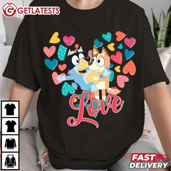 Bluey Love Cute Valentines Day T Shirt (4)