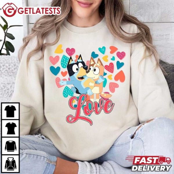 Bluey Love Cute Valentines Day T Shirt (1)