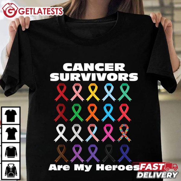 Cancer Survivors Are My Heroes T Shirt (1)