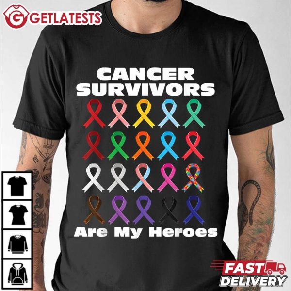 Cancer Survivors Are My Heroes T Shirt (2)