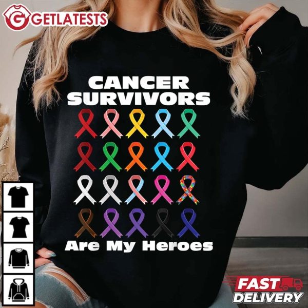 Cancer Survivors Are My Heroes T Shirt (3)