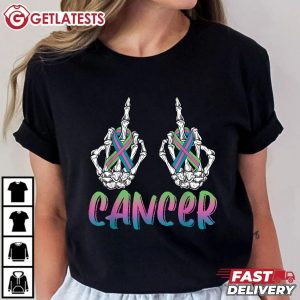 Breast Cancer Fuck Cancer Metastatic Skeleton Halloween Day T Shirt (4)