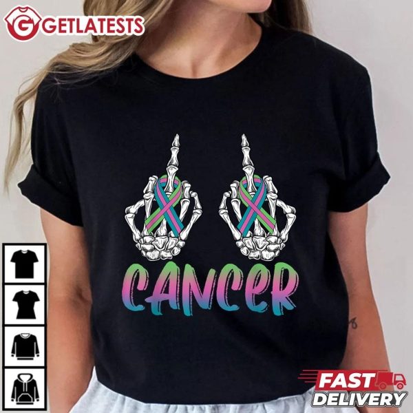 Breast Cancer Fuck Cancer Metastatic Skeleton Halloween Day T Shirt (4)