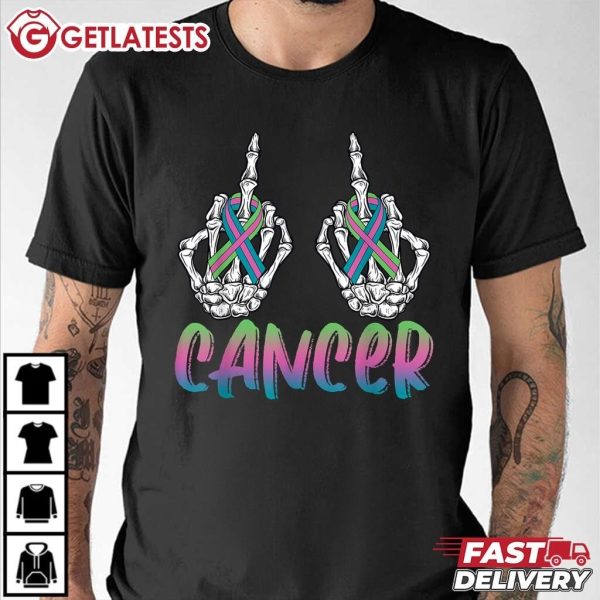 Breast Cancer Fuck Cancer Metastatic Skeleton Halloween Day T Shirt (2)