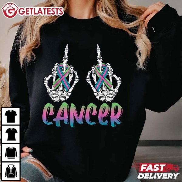 Breast Cancer Fuck Cancer Metastatic Skeleton Halloween Day T Shirt (3)