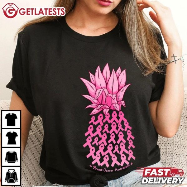 Breast Cancer Awareness Pineapple Pink Ribbon T Shirt (4)