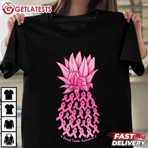 Breast Cancer Awareness Pineapple Pink Ribbon T Shirt (1)