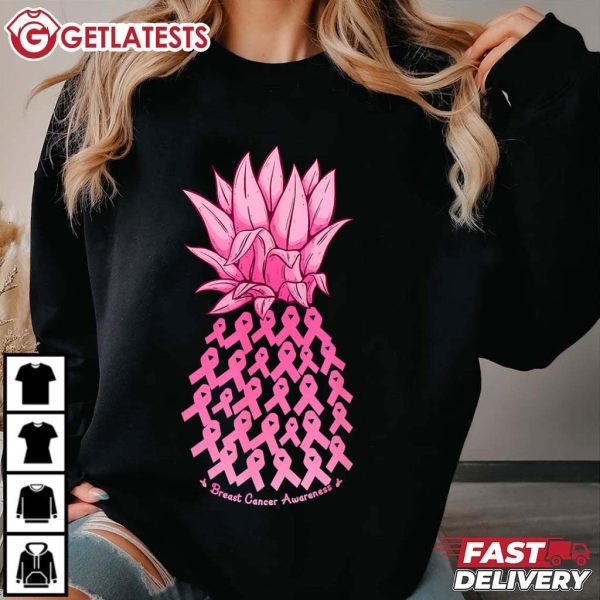 Breast Cancer Awareness Pineapple Pink Ribbon T Shirt (3)