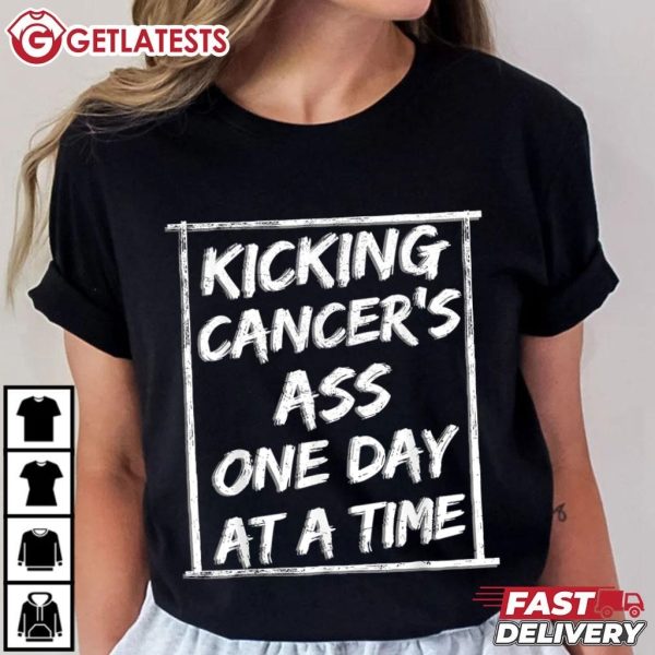 Kicking Cancer's Ass One Day At A Time Anti Cancer T Shirt (1)