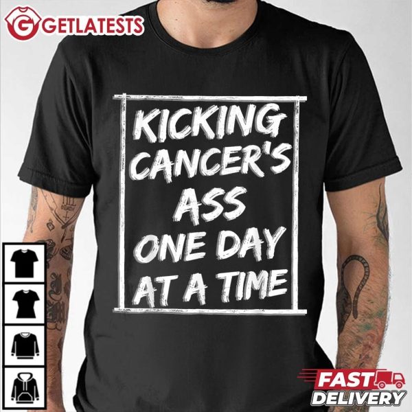 Kicking Cancer's Ass One Day At A Time Anti Cancer T Shirt (2)