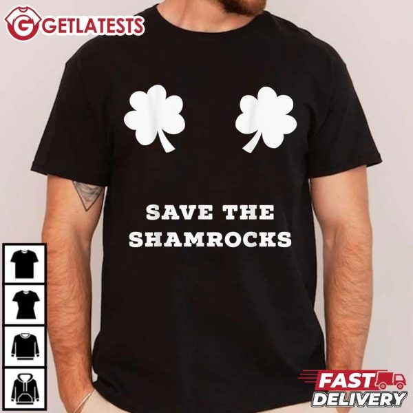 Save The Shamrocks Breast Cancer Awareness T Shirt (1)